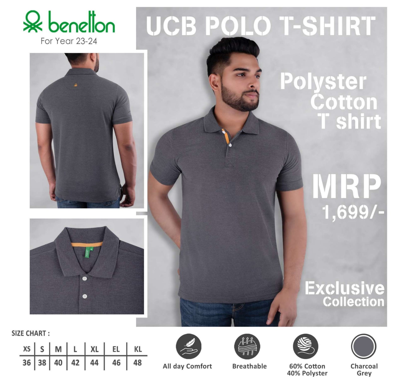 United Colors of Benetton Polyester Cotton Polo T-Shirt - Custom Corporate Gift - corporate gift by YuBingo