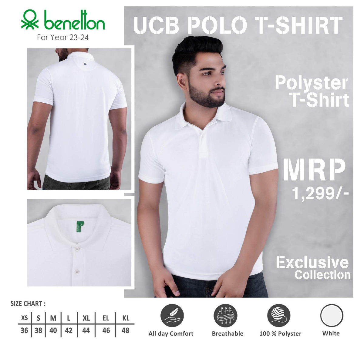 United Colors of Benetton Polyester Polo T-Shirt - Custom Corporate Gift - product image 2
