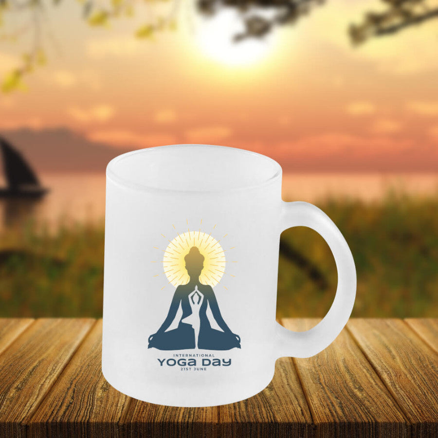 Frosted Glass Matt Logo Mug 310ml - Custom Corporate Gift - corporate gift by YuBingo