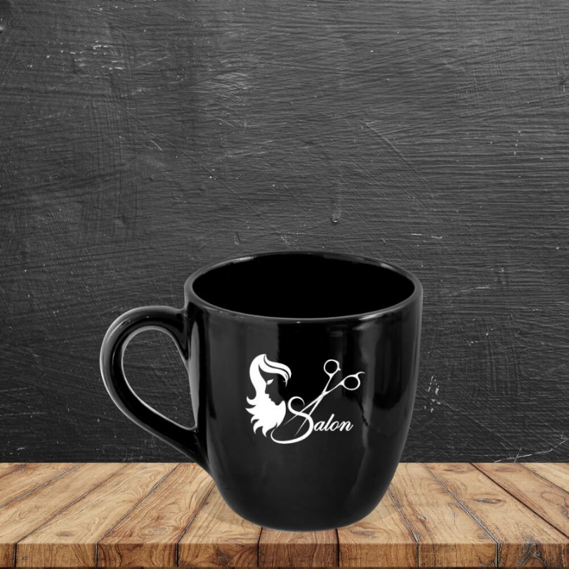 Black Conical Ceramic Gloss Logo Mug 200ml - Custom Corporate Gift - corporate gift by YuBingo