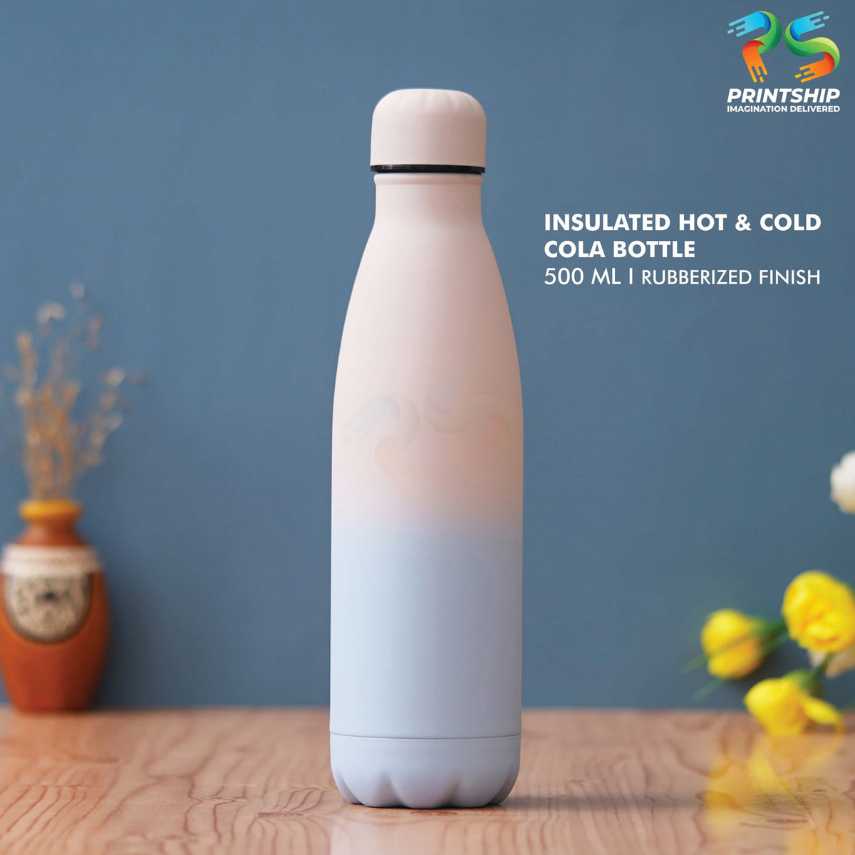 Pink Blue Stainless Steel 500ML Hot &amp; Cold Insulated Bottle - corporate gift by YuBingo
