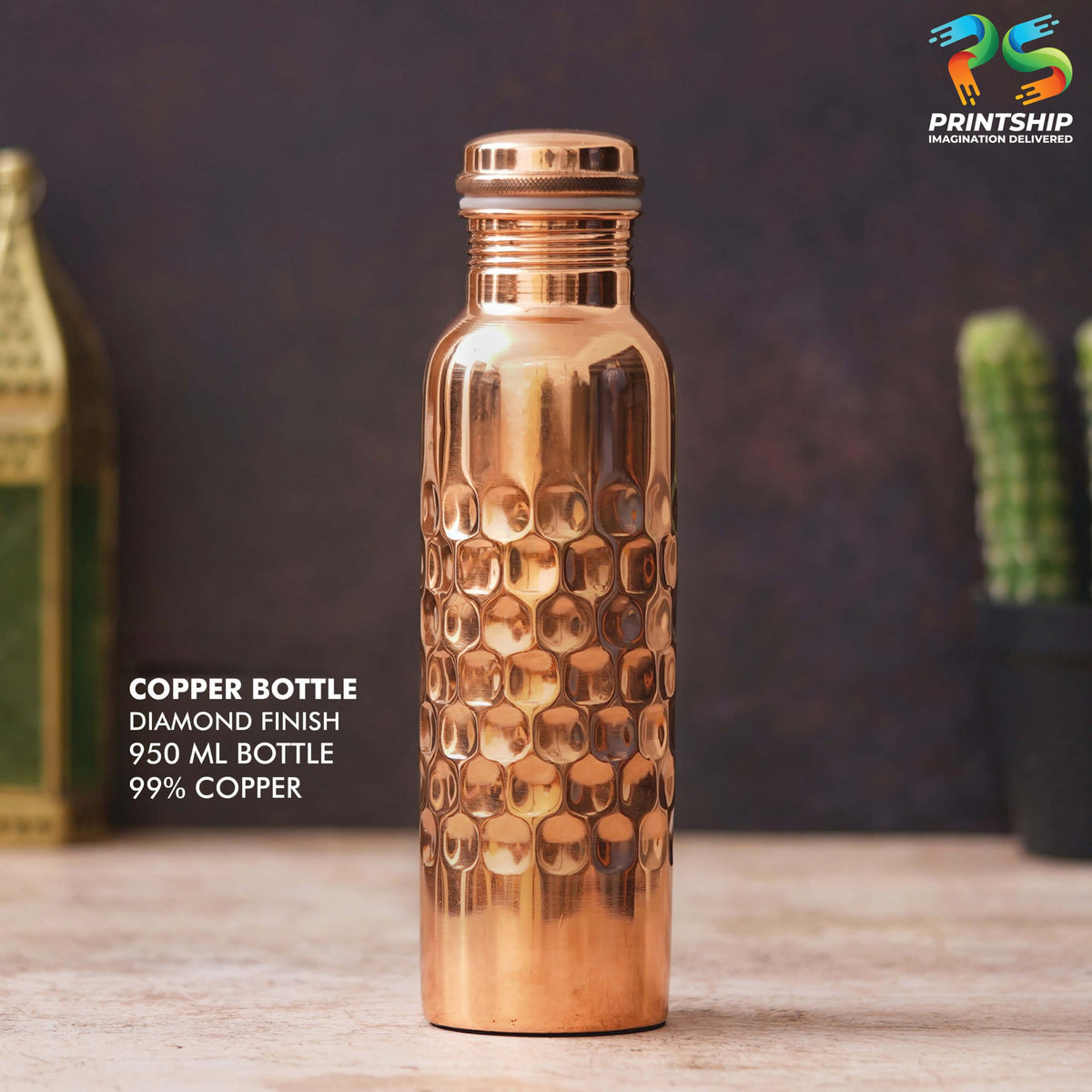 Copper Diamond Finish 950ML Bottle - corporate gift by YuBingo