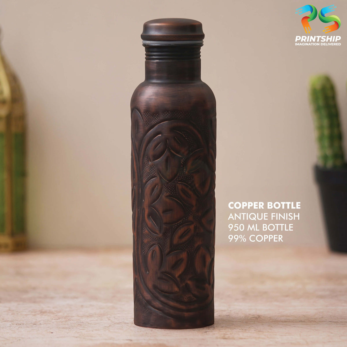 Antique Brown Copper 950ML Bottle - corporate gift by YuBingo