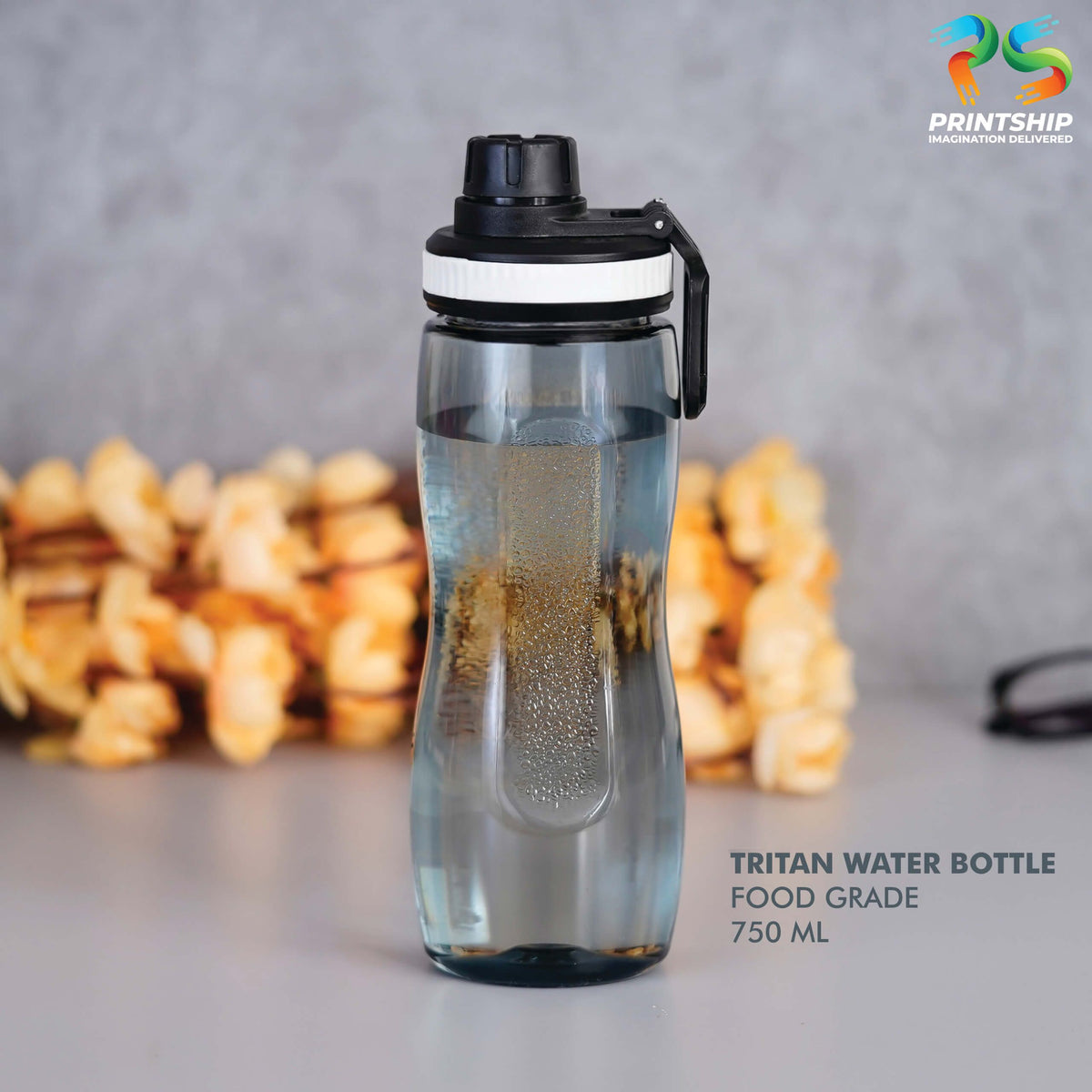 Clear Tritan 750ML Food Grade Bottle with Black Cap - corporate gift by YuBingo