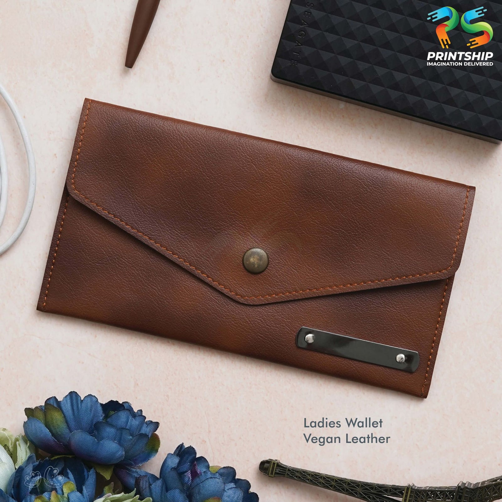 Tan Vegan Leather Ladies' Wallet - corporate gift by YuBingo