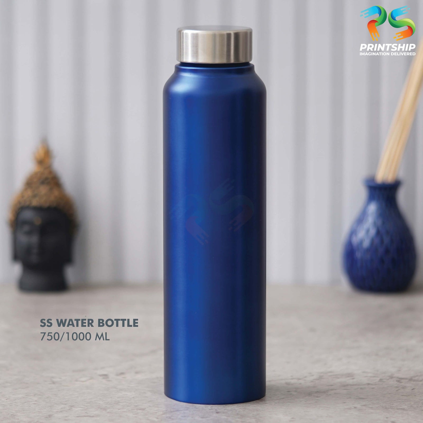 Blue Stainless Steel Bottle - 750 ML - corporate gift by YuBingo