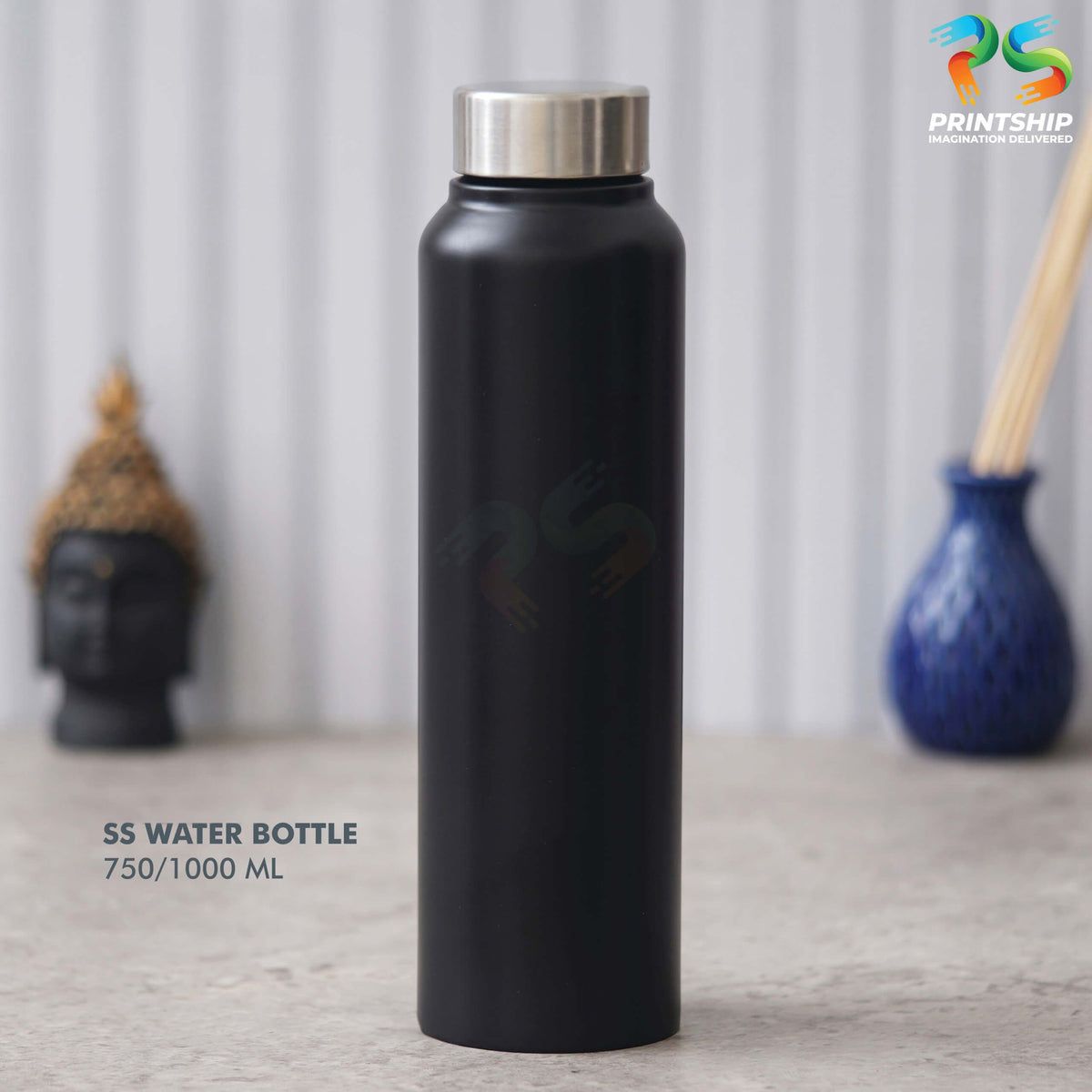 Black Stainless Steel Bottle - 750 ML - corporate gift by YuBingo
