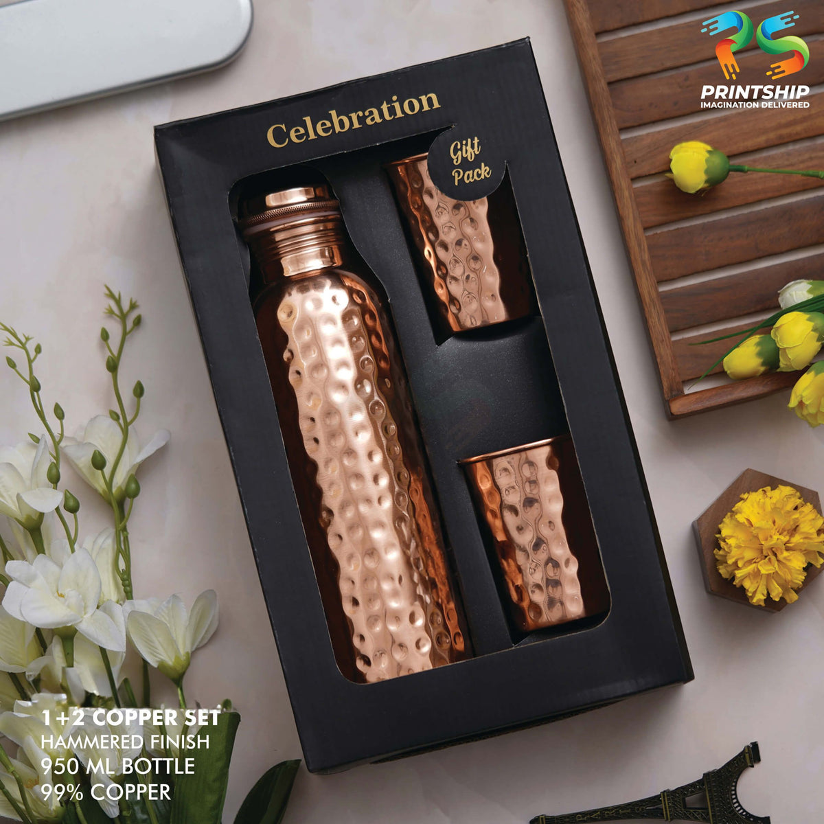 Copper Hammered Gift Set - corporate gift by YuBingo