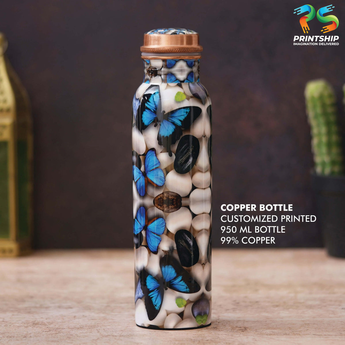 Printed Copper 950ML Bottle - corporate gift by YuBingo