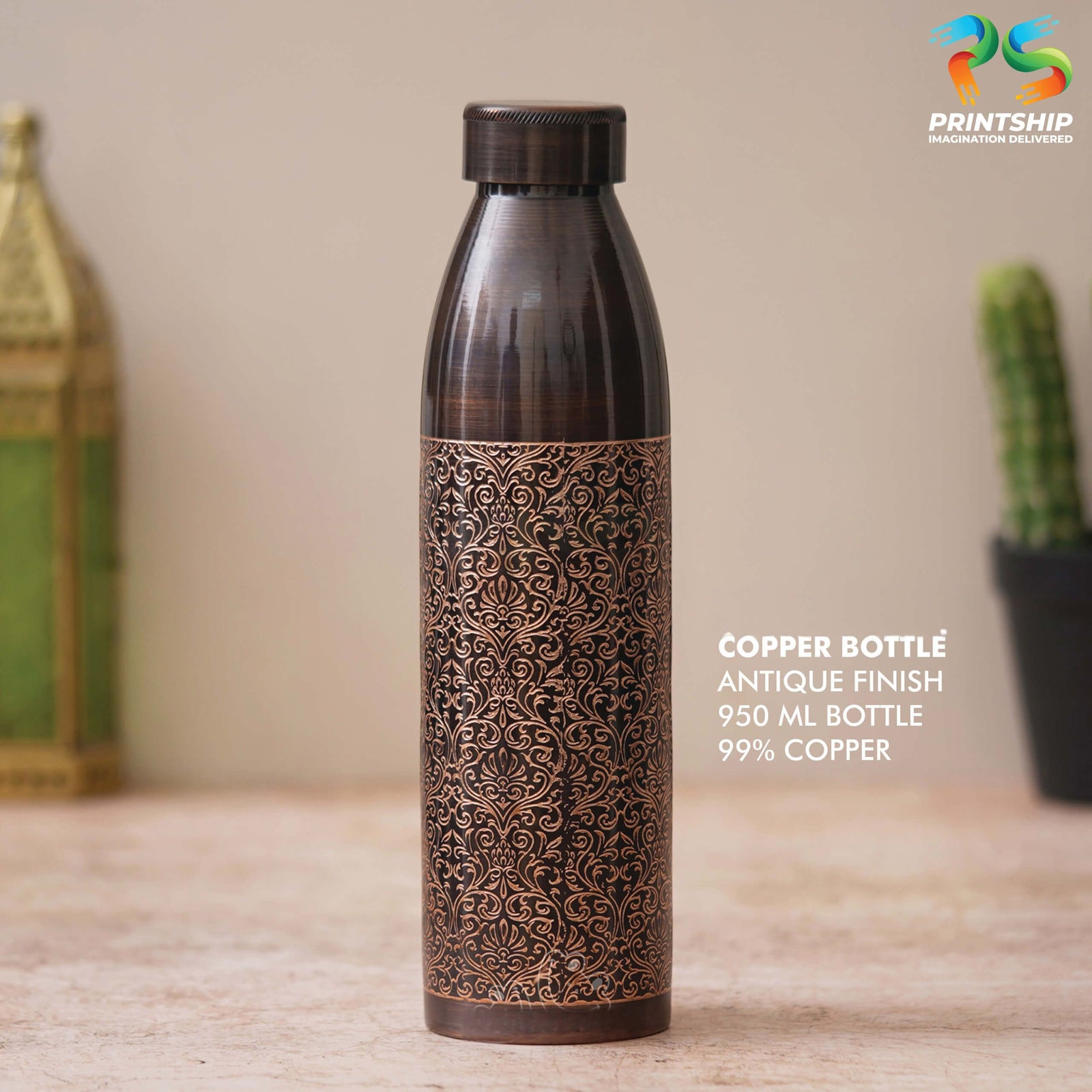 Antique Brown Copper 950ML Bottle - corporate gift by YuBingo