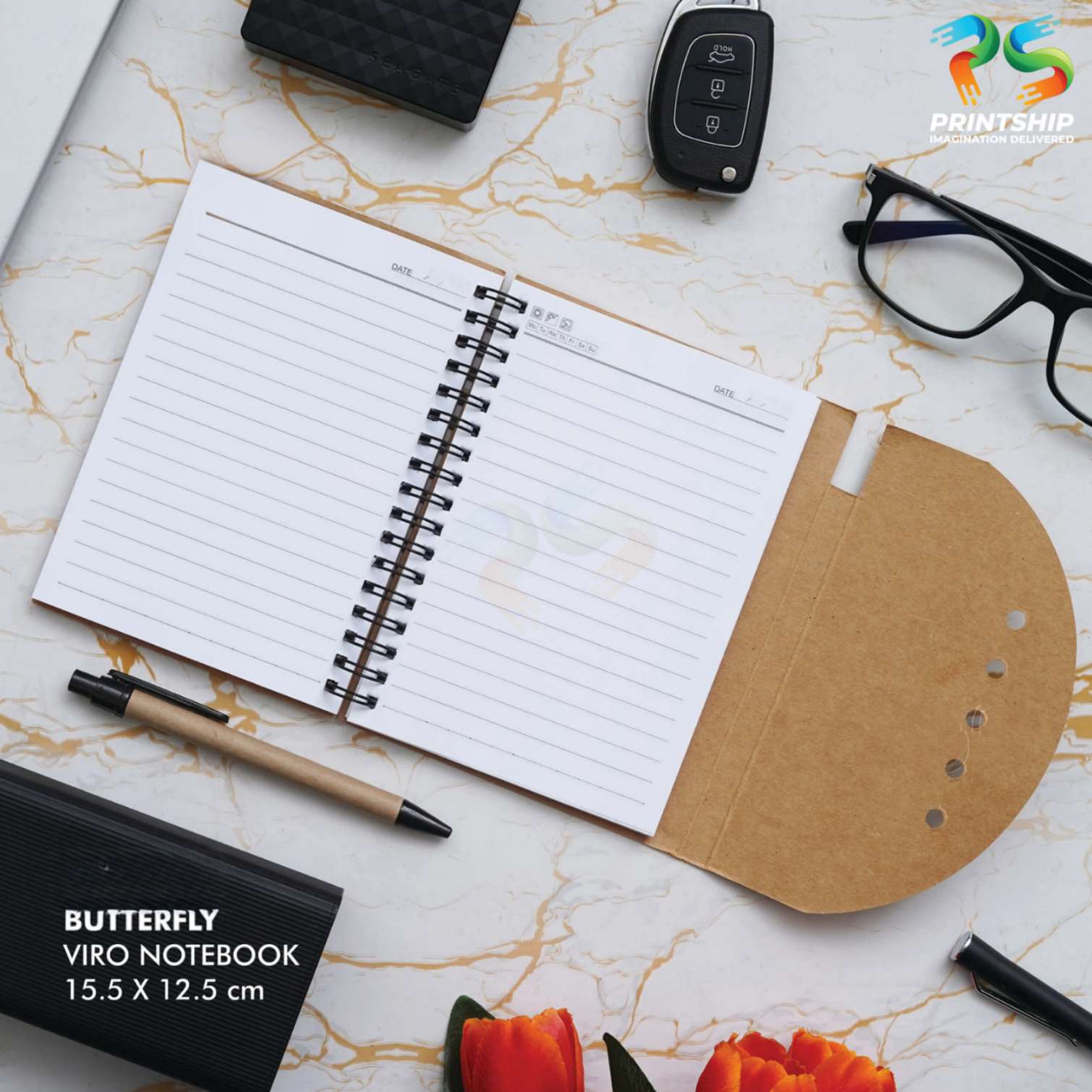 Brown Eco-Friendly Viro Notebook Set - corporate gift by YuBingo