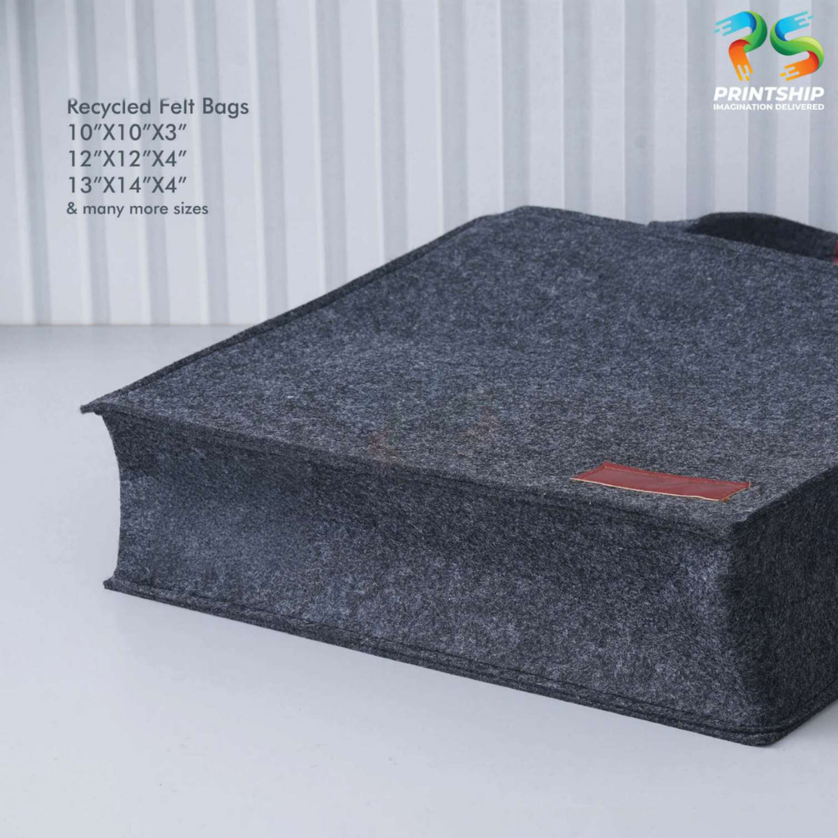 Black Recycled Felt Hand Bag (Small) - corporate gift by YuBingo