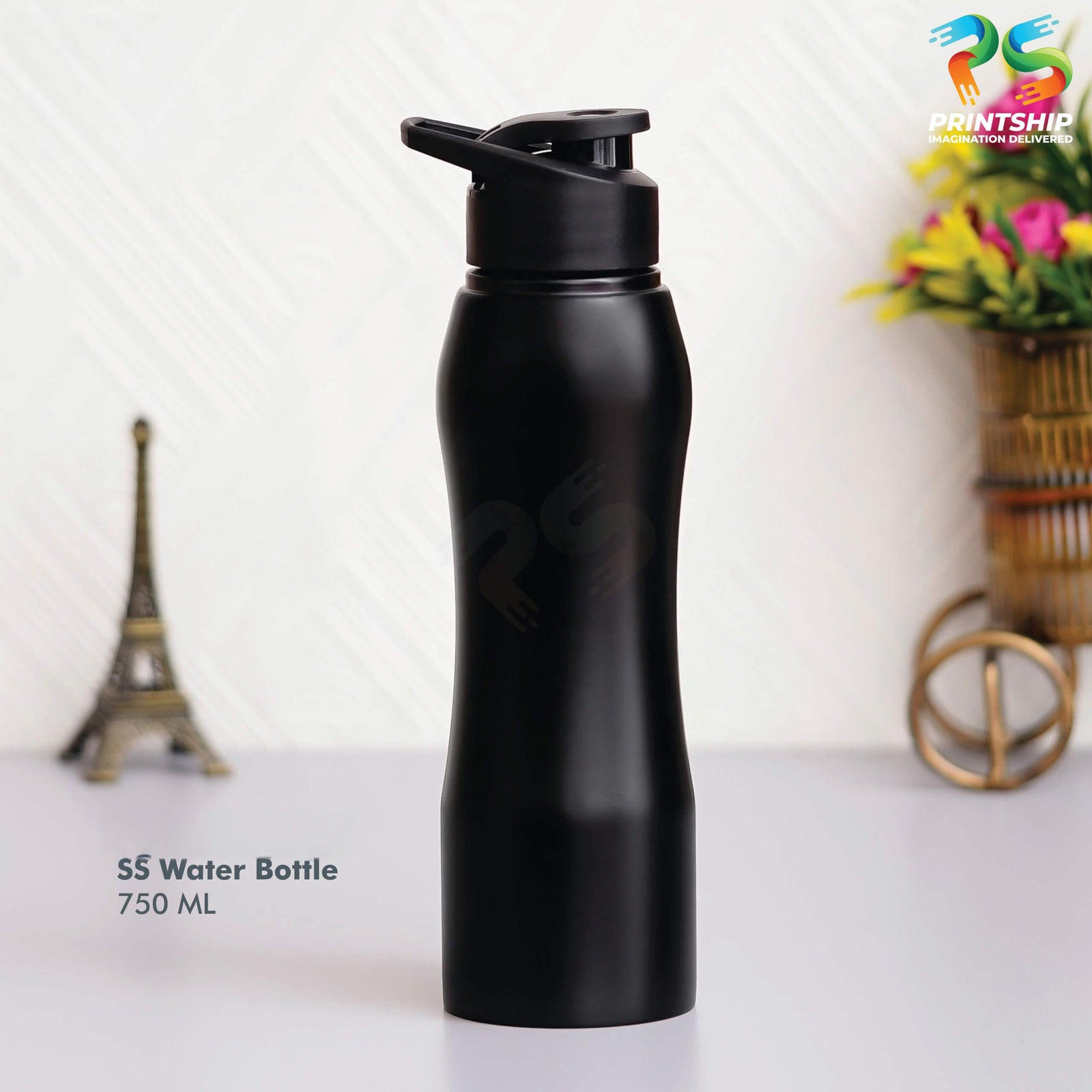 Black Stainless Steel Bottle - 750 ML - corporate gift by YuBingo