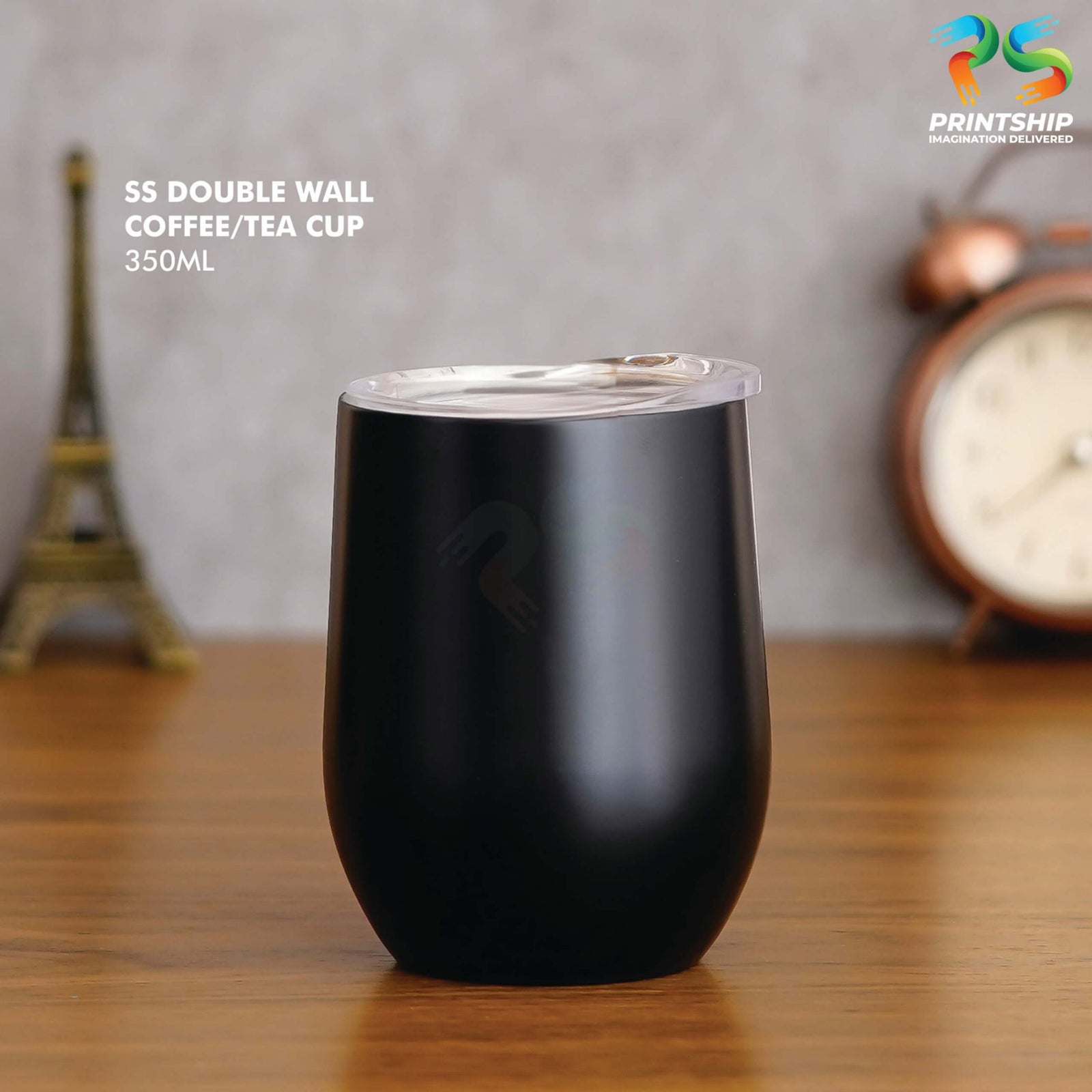 Black Stainless Steel Mug - 350 ML - corporate gift by YuBingo