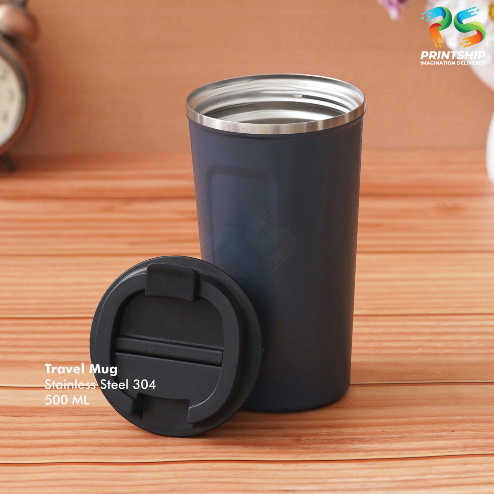 Blue Stainless Steel Mug 500ML - corporate gift by YuBingo