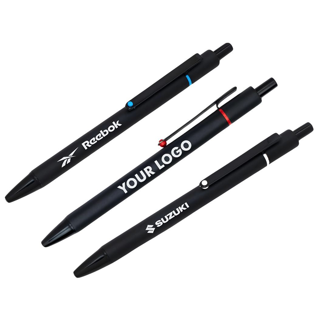 L174 Uno Black Metal Pen With Colored Highlights - corporate gift by YuBingo