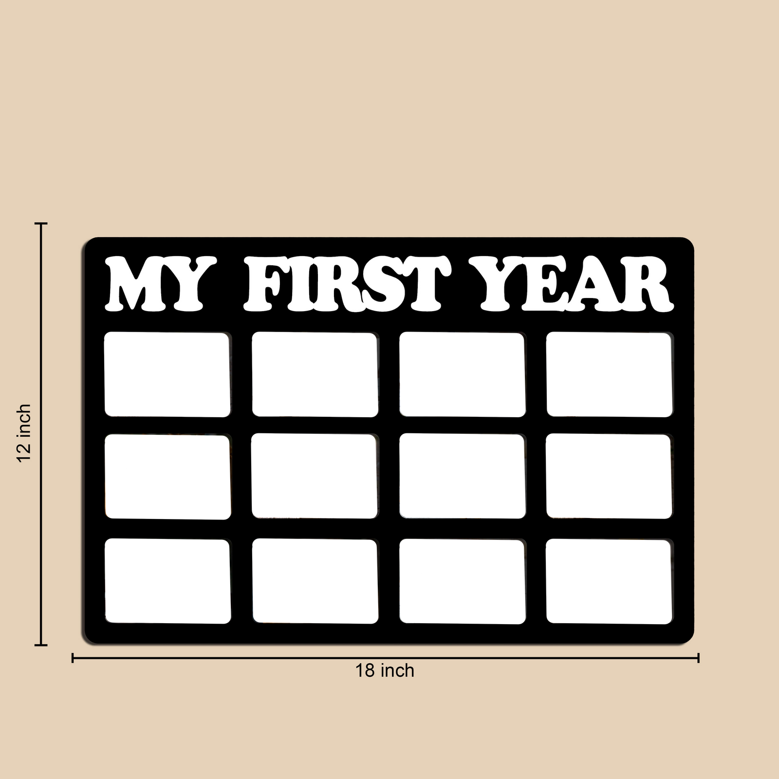 Laser Cut Photo Frame My 1st Year Photos with Twelve Photos - product image 2