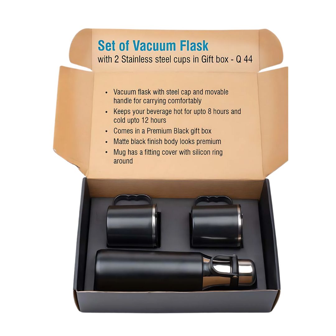 Q44 - Set of Vacuum Flask with 2 Stainless Steel Cups in Gift Box - product image 2