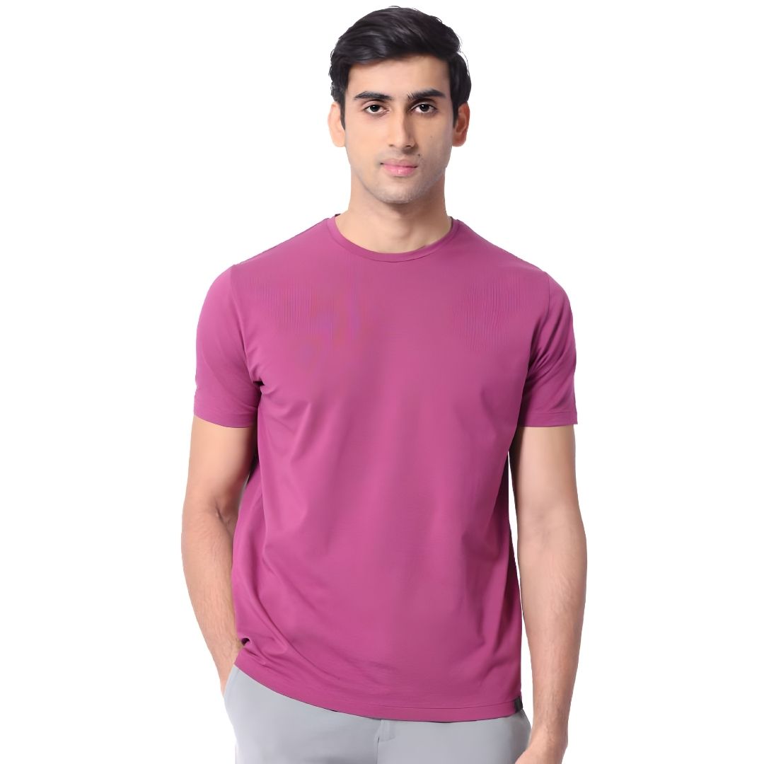 Rare Rabbit Signature Round Neck Unisex Tee - Magenta - corporate gift by YuBingo