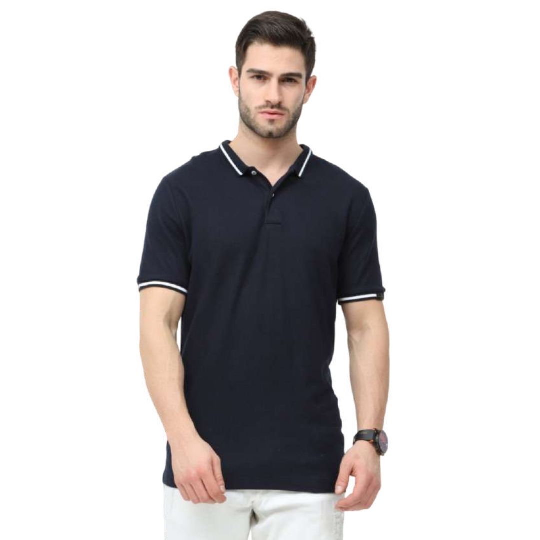 Rare Rabbit Polo Tee with Tipping - Navy Blue - corporate gift by YuBingo