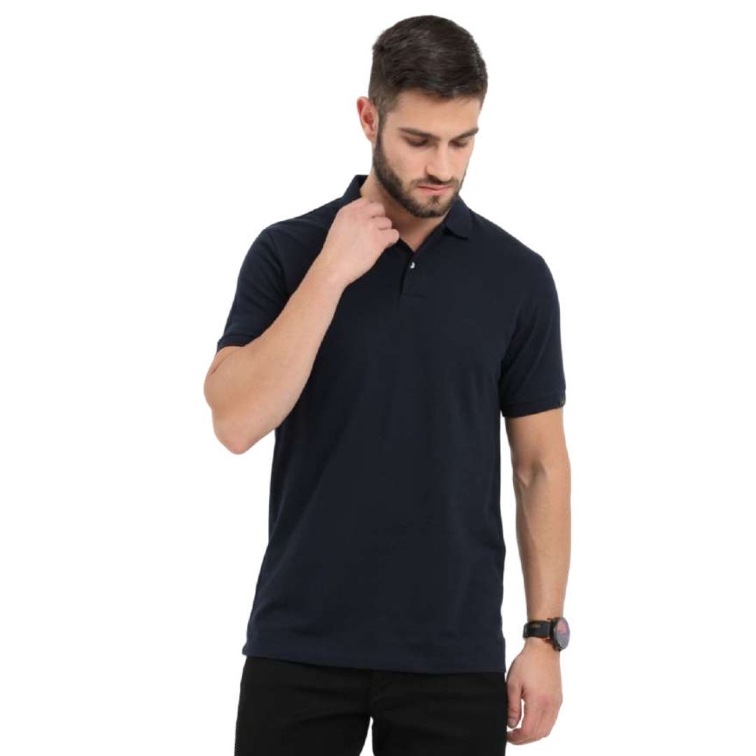 Rare Rabbit Navy Blue Polo Tee - 100% Cotton Unisex Shirt - corporate gift by YuBingo