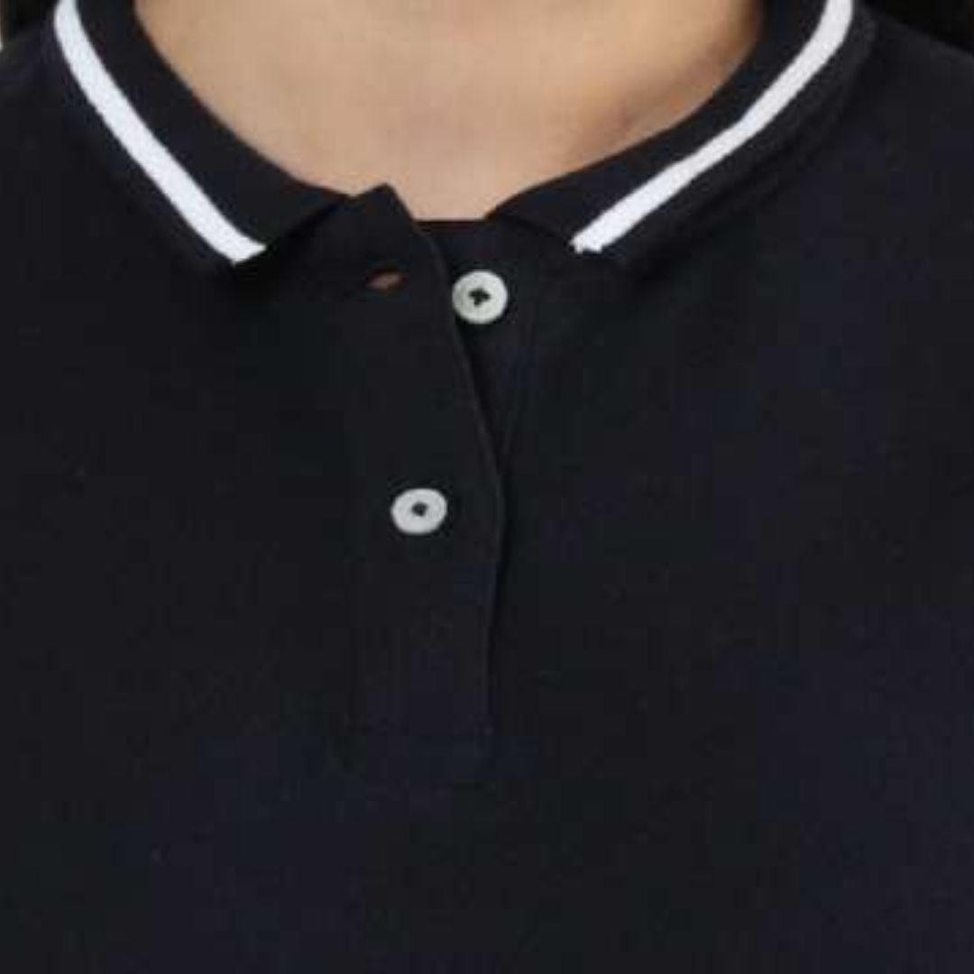 Rare Rabbit Women’s Navy Blue Polo Tee with White Tipping - product image 3