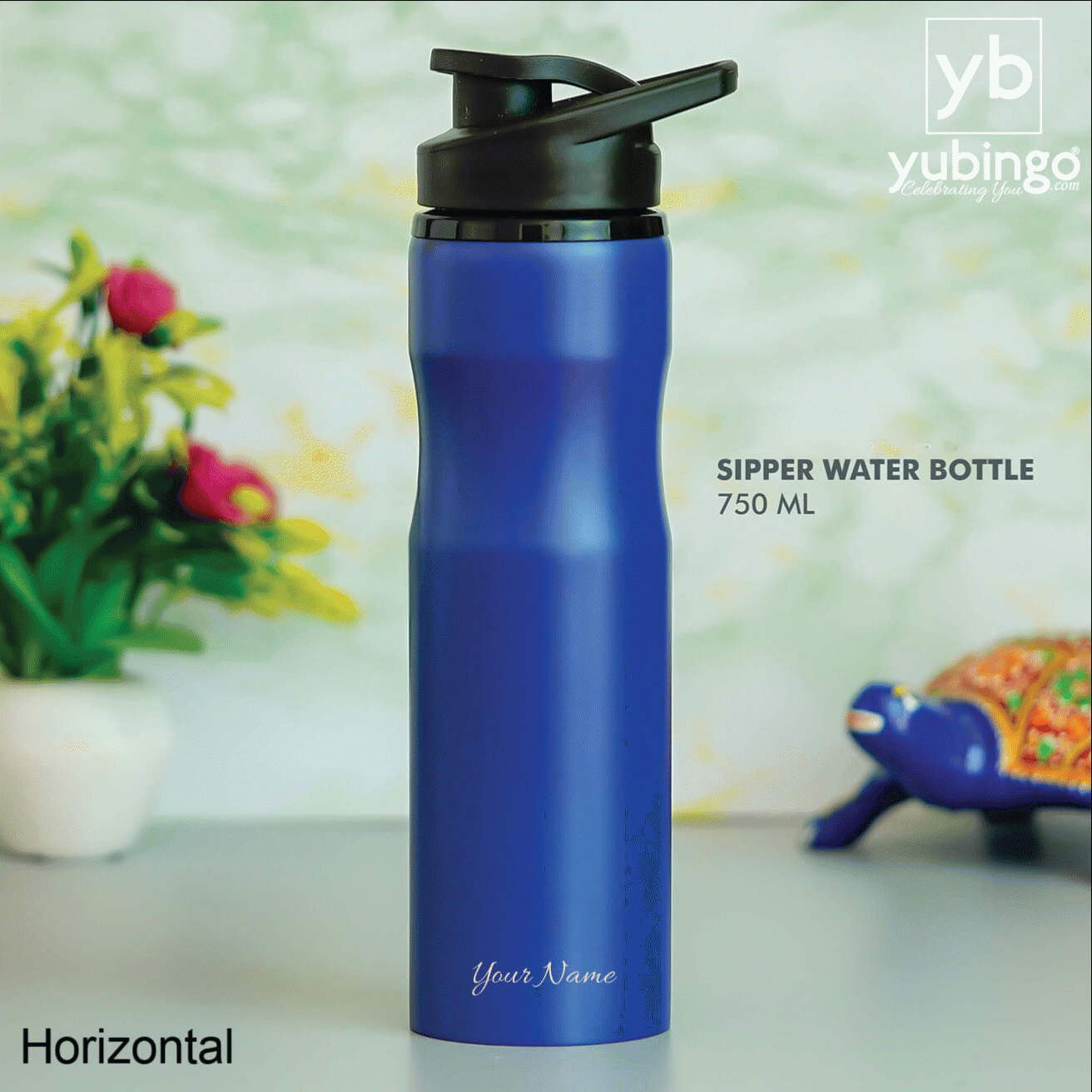 Customizable Blue Sipper Bottle - 750 ML - corporate gift by YuBingo