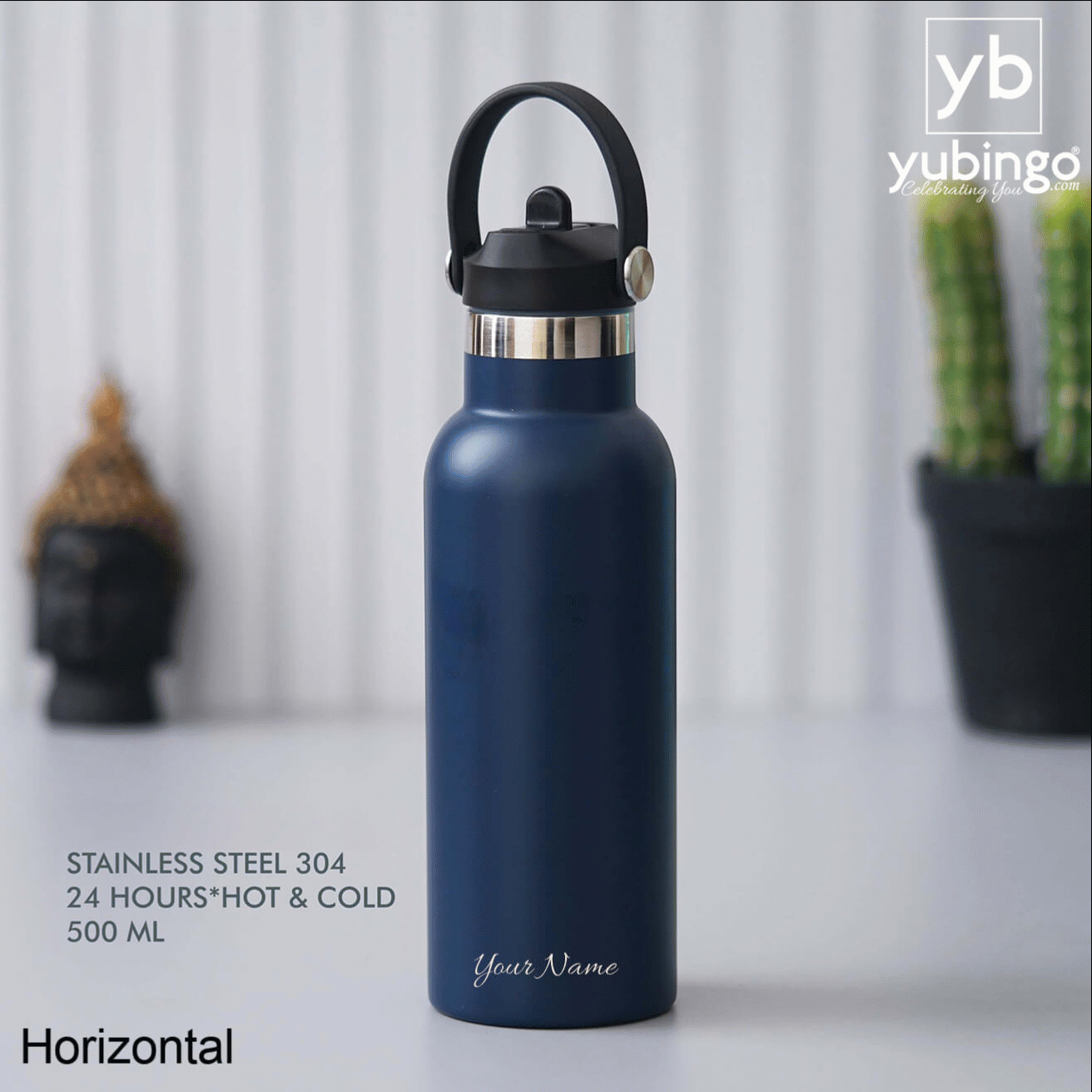 Blue Stainless Steel Bottle - 500 ML - corporate gift by YuBingo