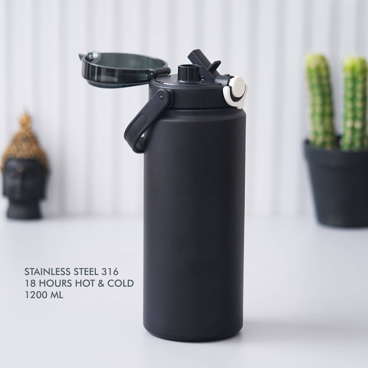 Black Stainless Steel Bottle - 1200 ML - product image 3