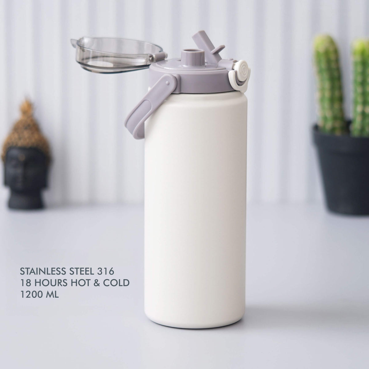 White Stainless Steel Bottle - 1200 ML - product image 3