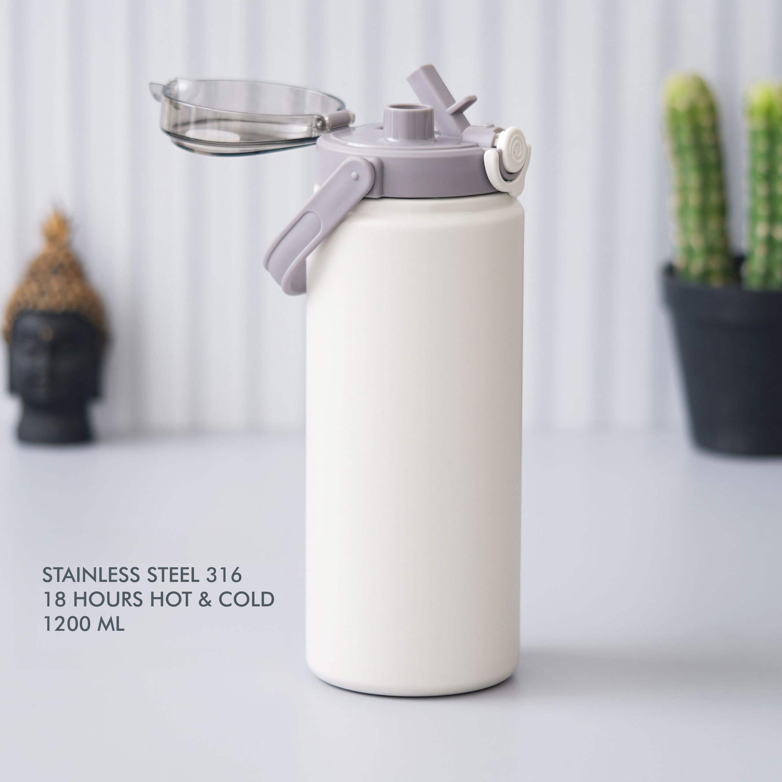 White Stainless Steel Bottle - 1200 ML - product image 3