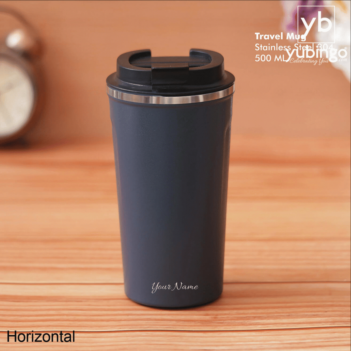 Customizable Blue Stainless Steel Travel Mug - Perfect for Your Daily Commute - corporate gift by YuBingo