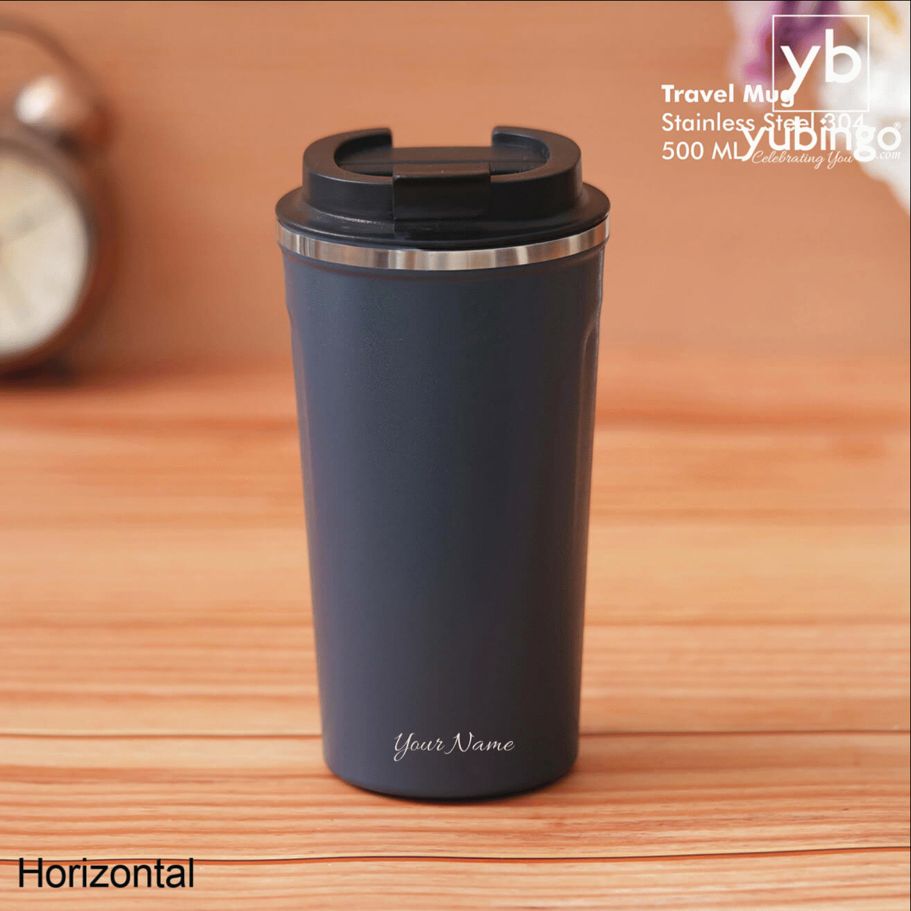 Customizable Blue Stainless Steel Travel Mug - Perfect for Your Daily Commute - corporate gift by YuBingo