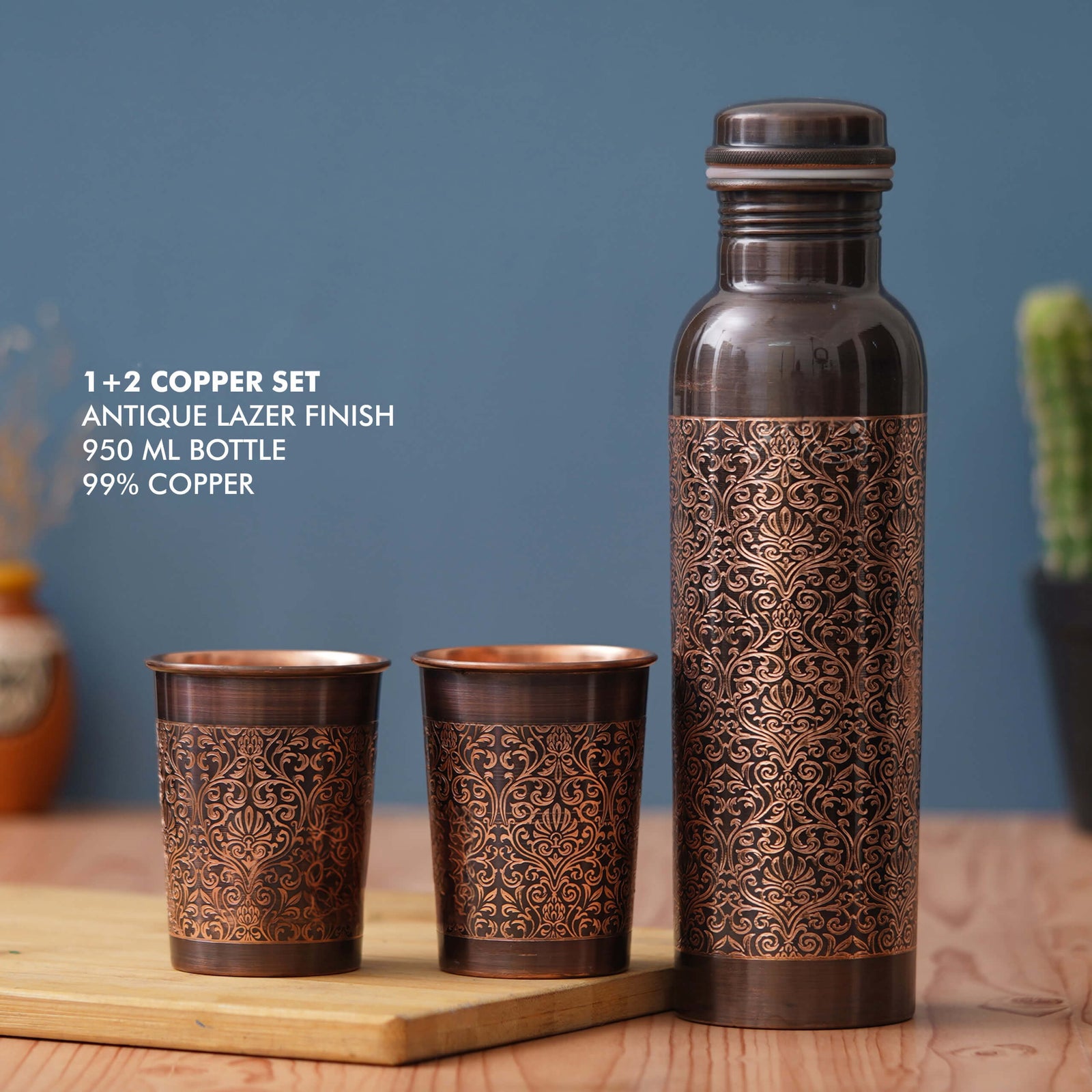 Antique Laser Finish Copper Gift Set - Timeless Sophistication - corporate gift by YuBingo