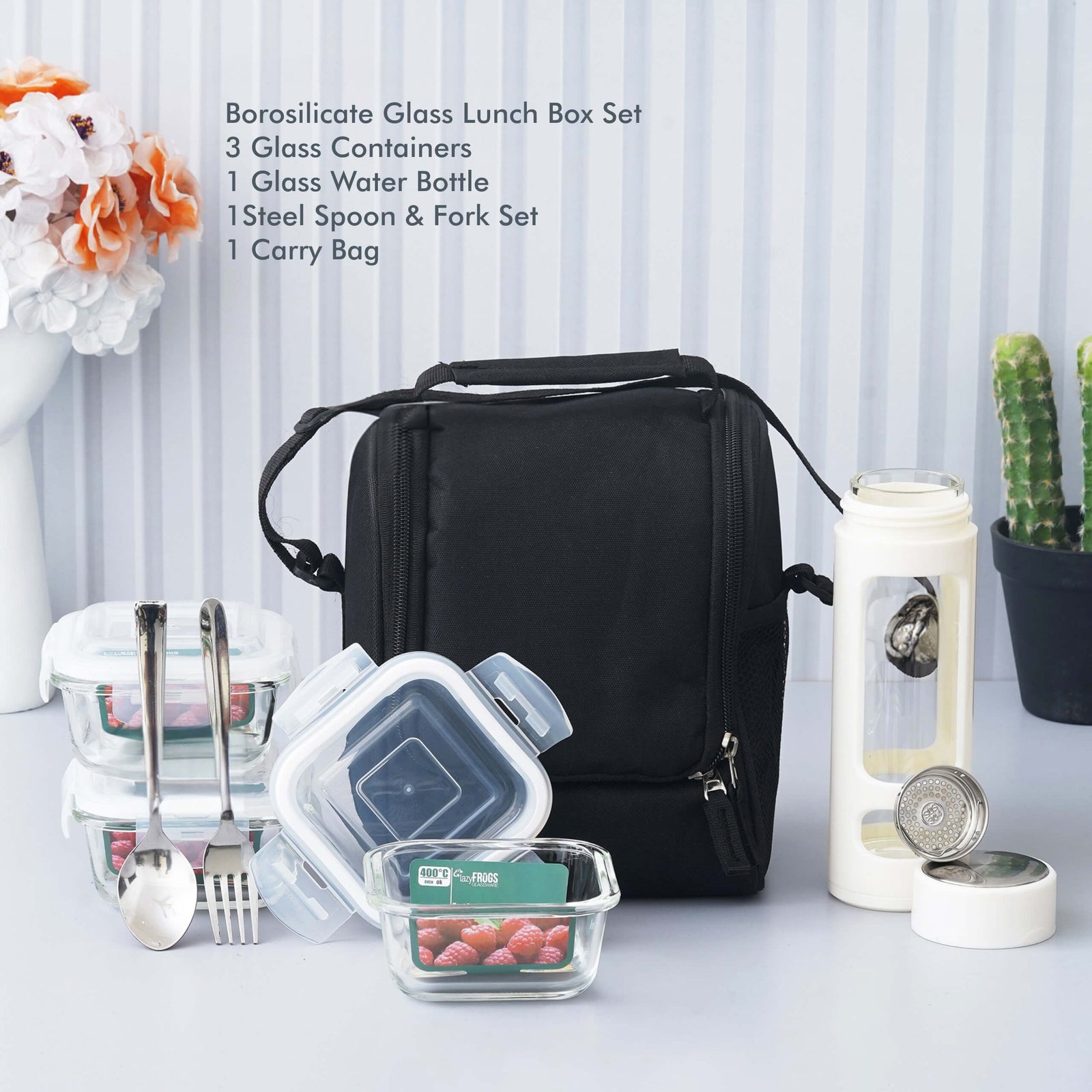 Personalized Borosilicate Glass Lunch Box Set - Complete Meal Solution - product image 3