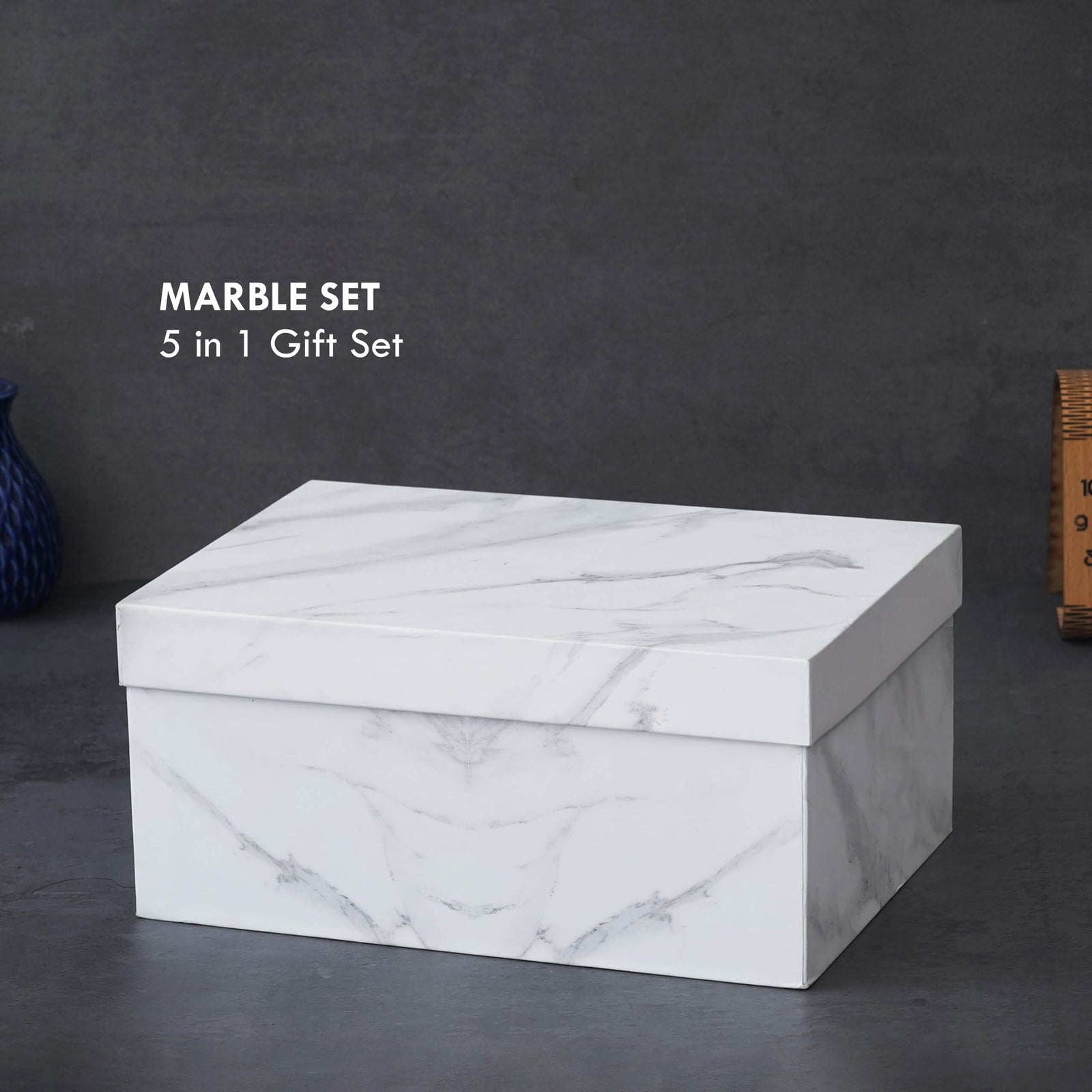 Marble Finish Gift Set - Notebook, Cube Box, Mug, Flask, Pen - corporate gift by YuBingo