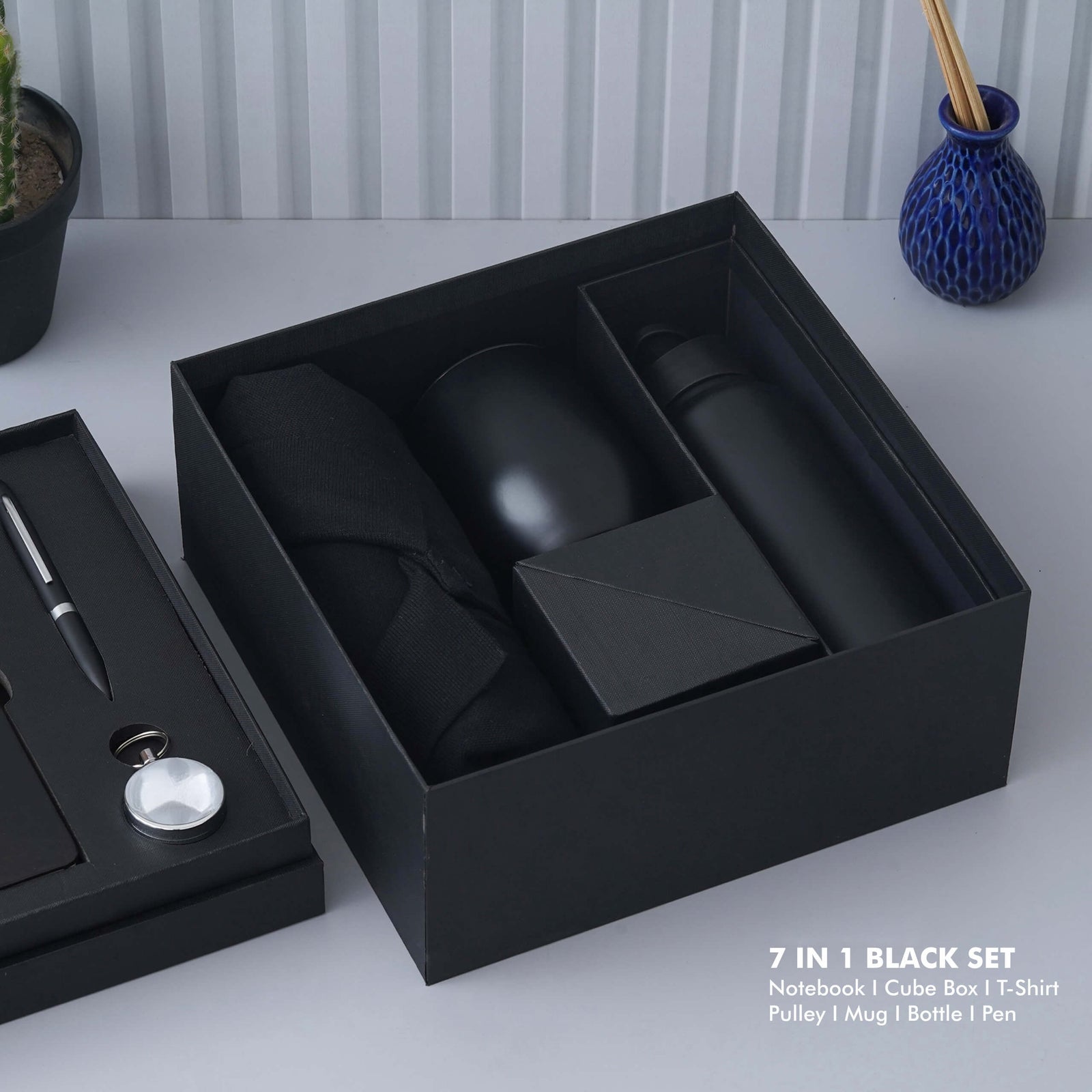 Deluxe Black Gift Set - Notebook, Cube Box, T-Shirt, Mug, Bottle, Pen - product image 5