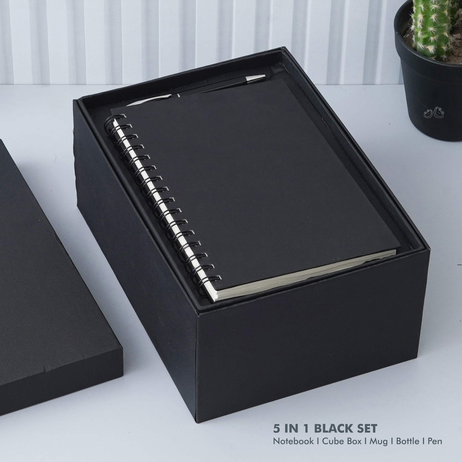 Stylish Black Viro Notebook Gift Set - Cube Box, Mug, Bottle, Pen - product image 3