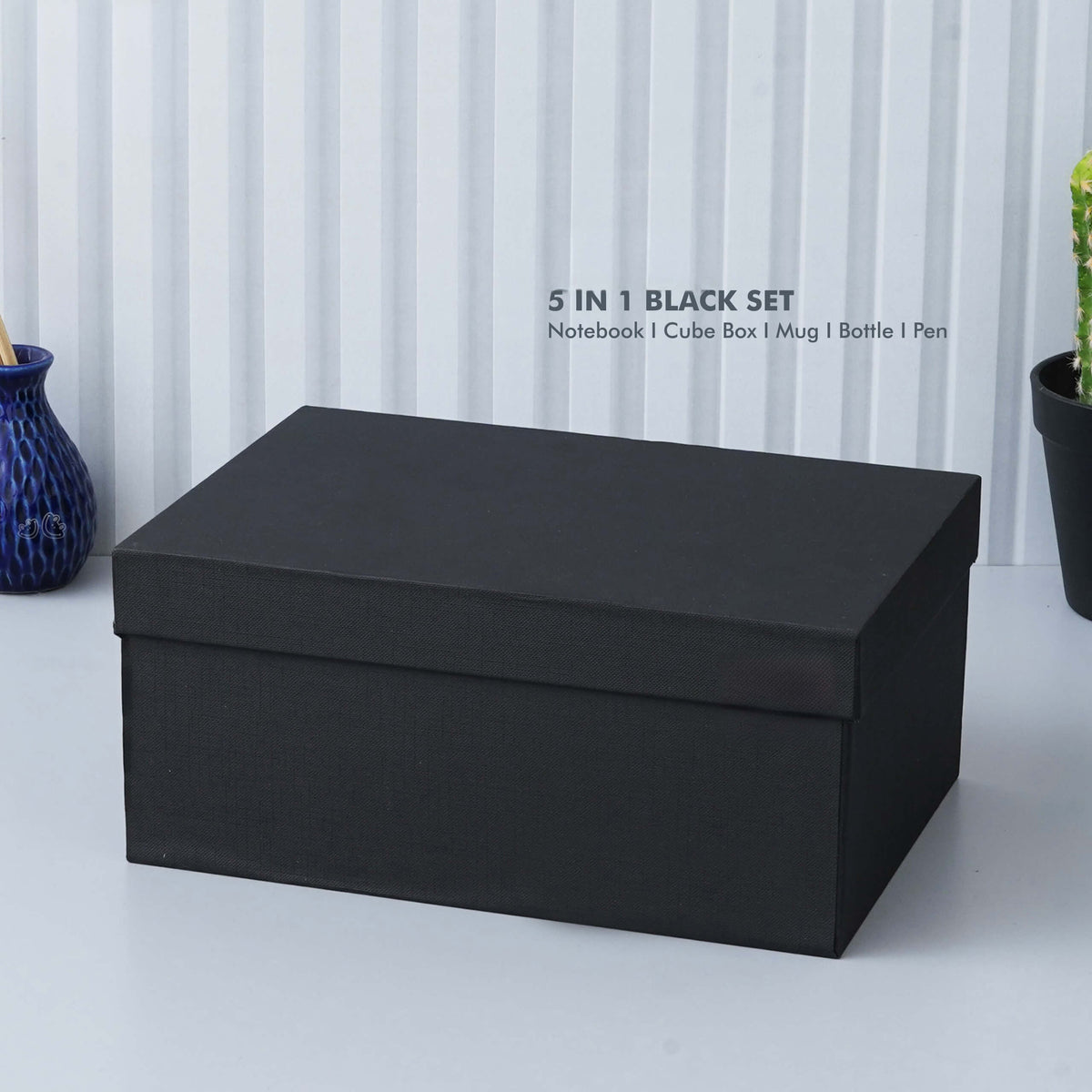 Stylish Black Viro Notebook Gift Set - Cube Box, Mug, Bottle, Pen - product image 4