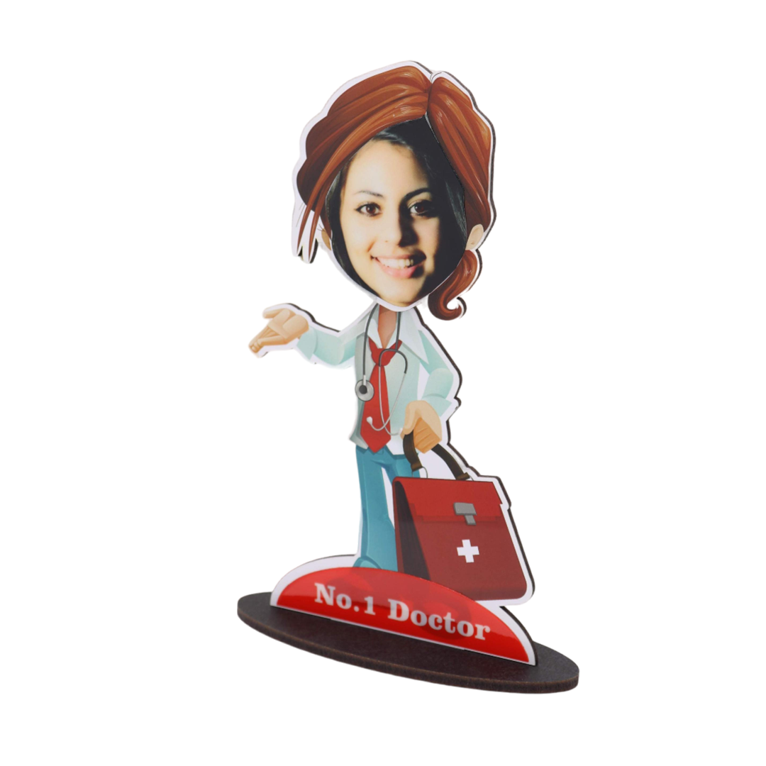 Lady Doctor - Fun Cut Out with Shaking Head - corporate gift by YuBingo