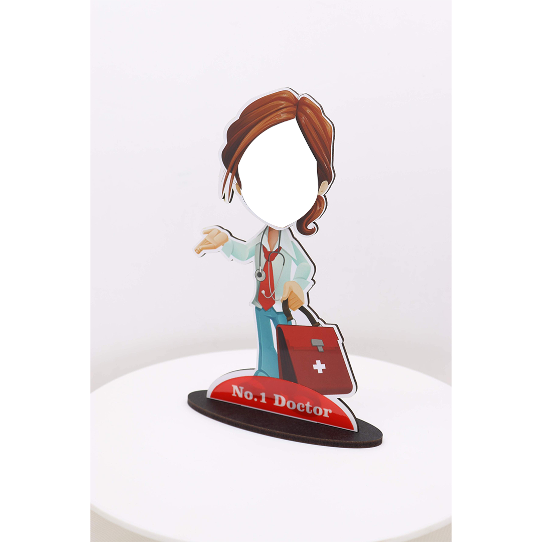 Lady Doctor - Fun Cut Out with Shaking Head - corporate gift by YuBingo
