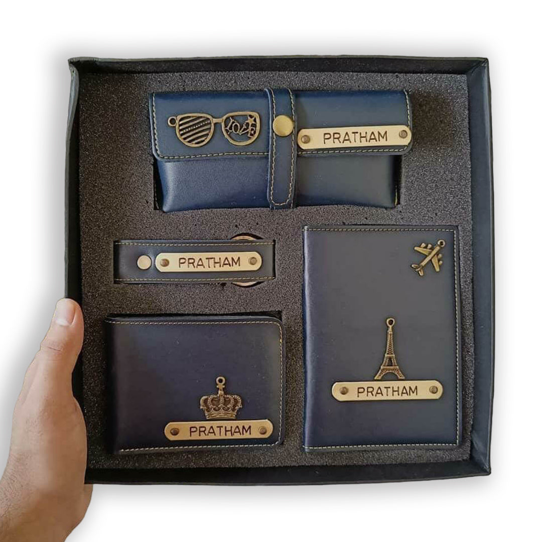 4 Piece Faux Series Combo (Wallet, Eyewear Case, Passport Holder, Keychain) - corporate gift by YuBingo