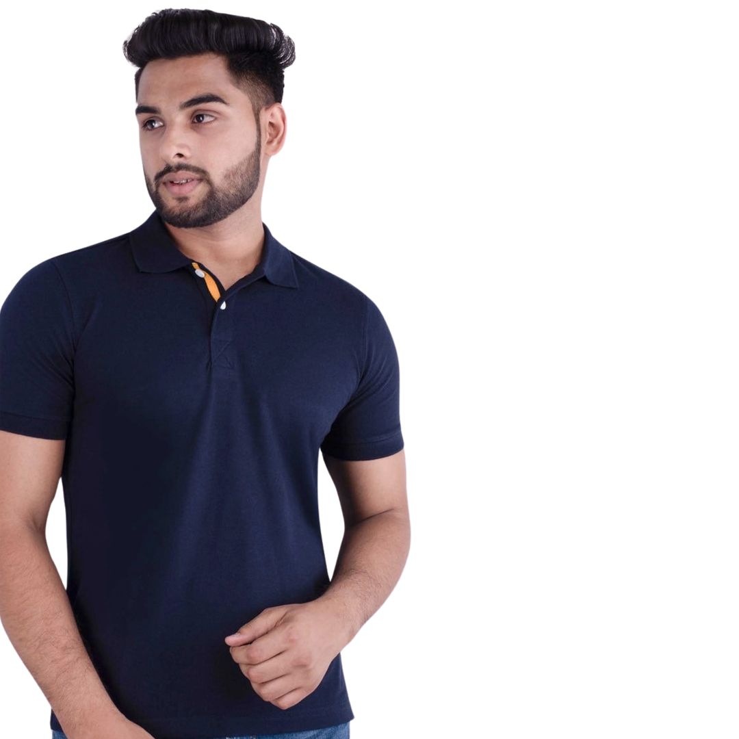 UCB Navy Blue Polo T-Shirt for Men (Cotton-Poly Blend) - corporate gift by YuBingo