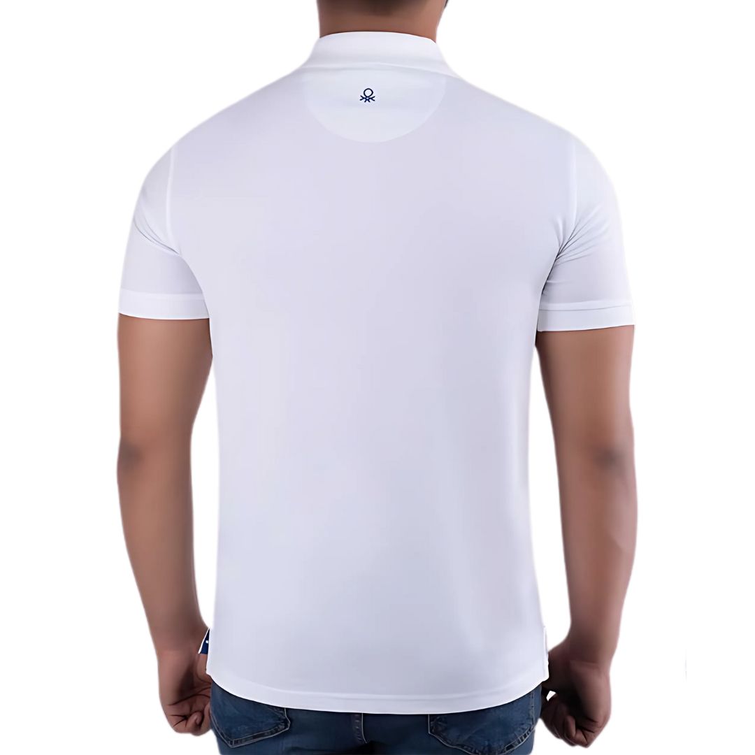 UCB Polo T-Shirt (White) - Men’s Cotton Poly Polo - corporate gift by YuBingo