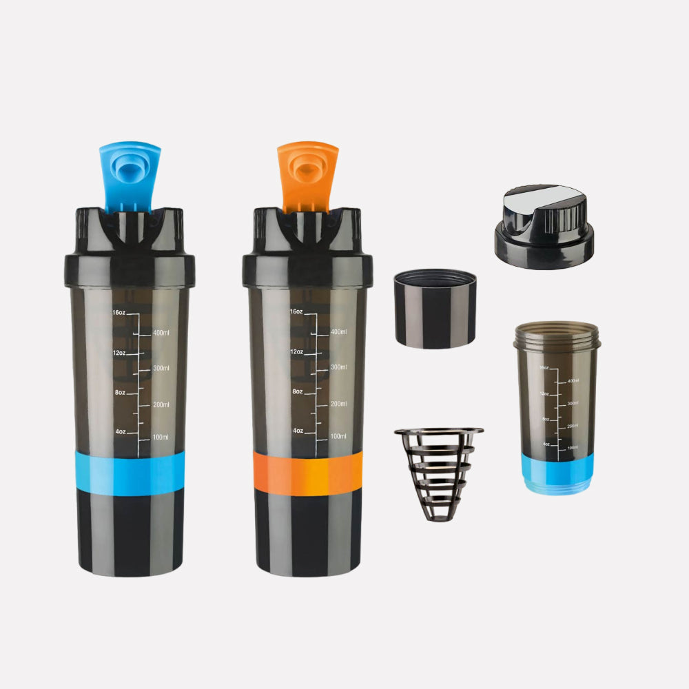 Shake it Cyclone Shaker with Tablet Compartment - Blue/Orange - corporate gift by YuBingo