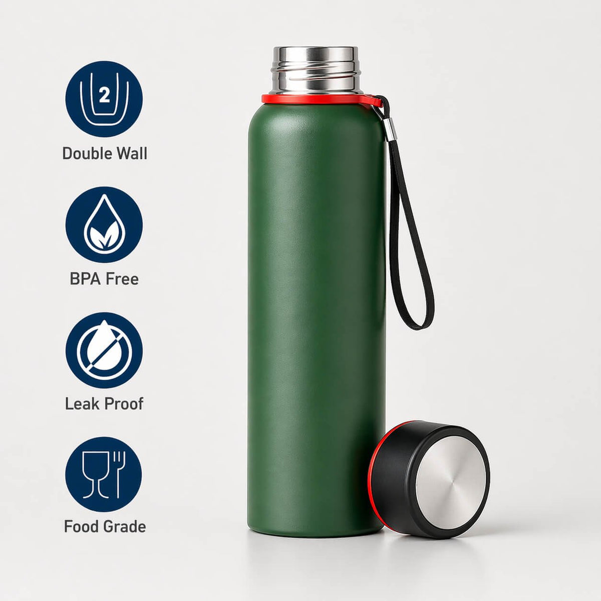 Quest 700: Vacuum Insulated Flask with Carry Strap - Premium Corporate Gift | H395 - product image 2