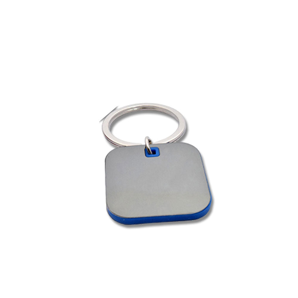 Unique Square Shape Keychain with Highlights and Gunmetal Finish - corporate gift by YuBingo