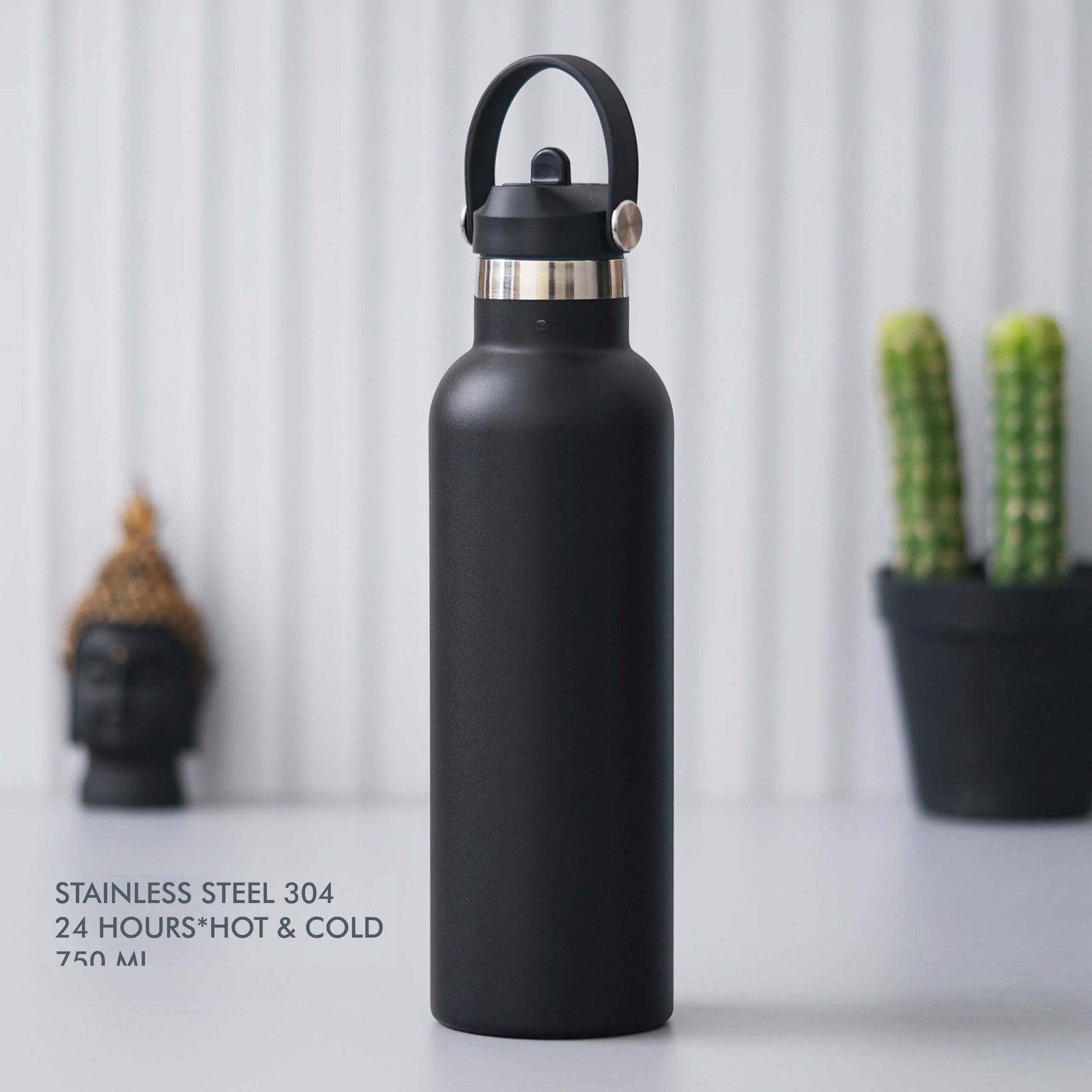 Black Stainless Steel Bottle - 750 ML - corporate gift by YuBingo