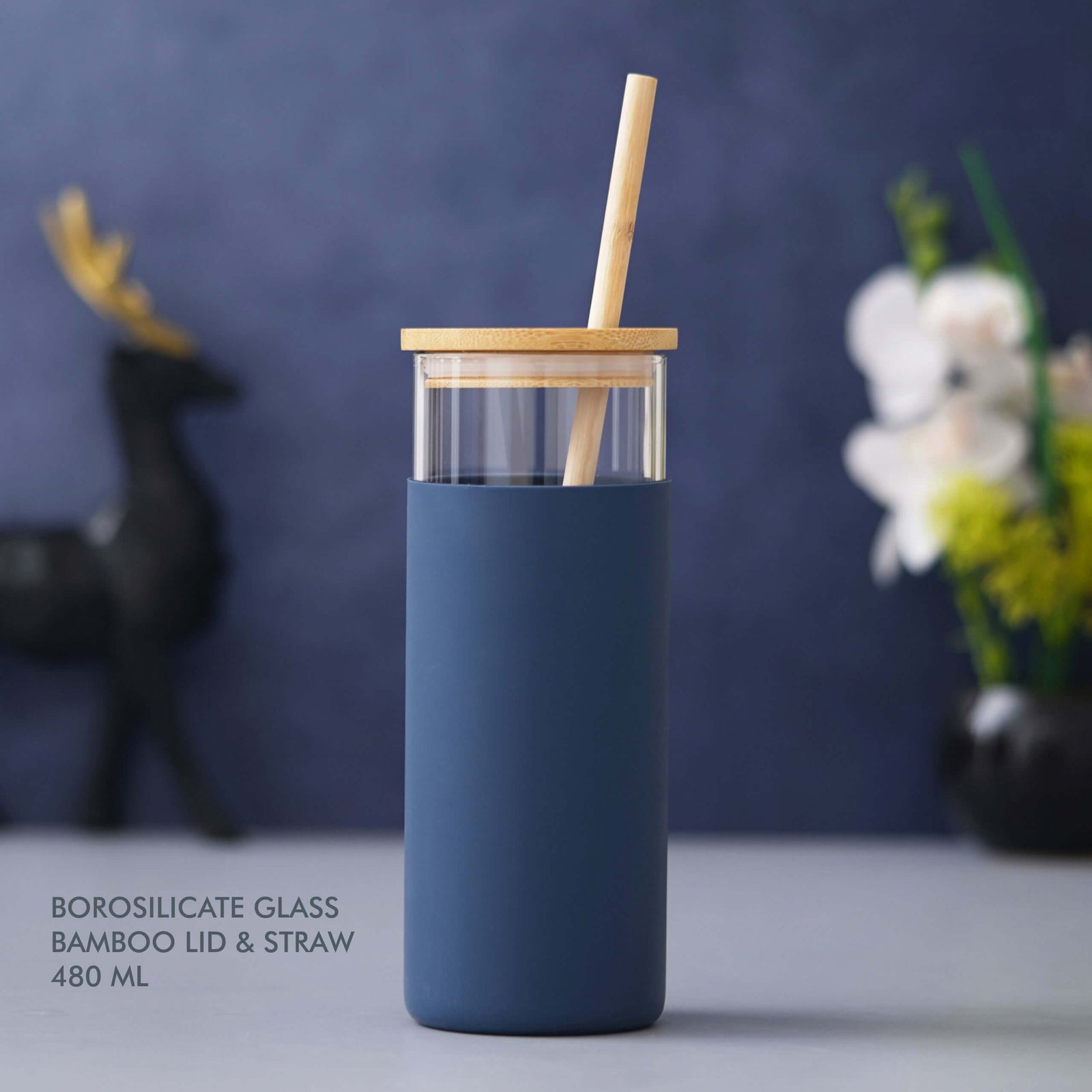Blue Borosilicate Glass - 480 ML - corporate gift by YuBingo