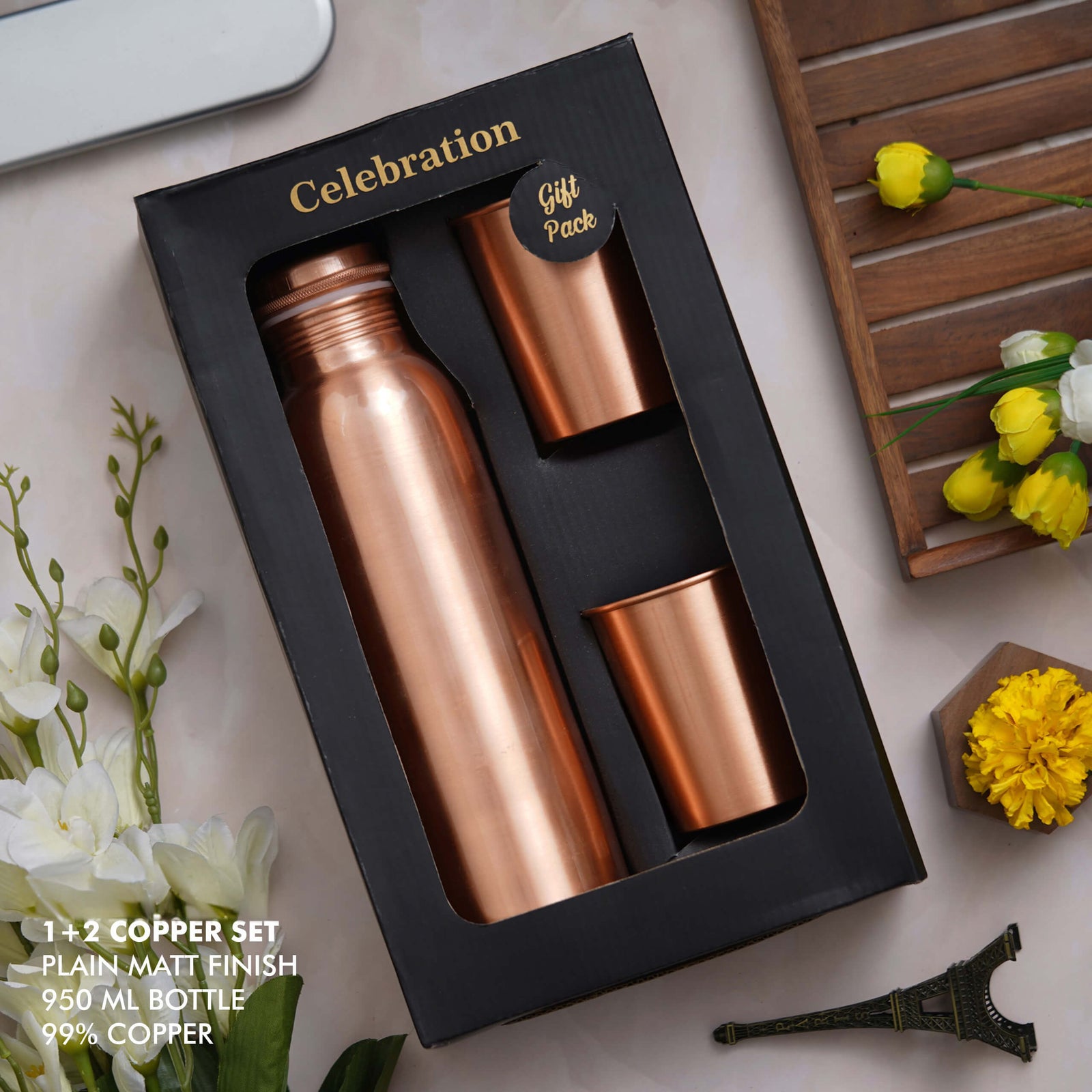 Classic Plain Matt Finish Copper Gift Set - Timeless Beauty - corporate gift by YuBingo